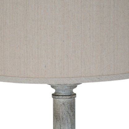 Stella Floor Lamp With Linen Shade - WHITE
