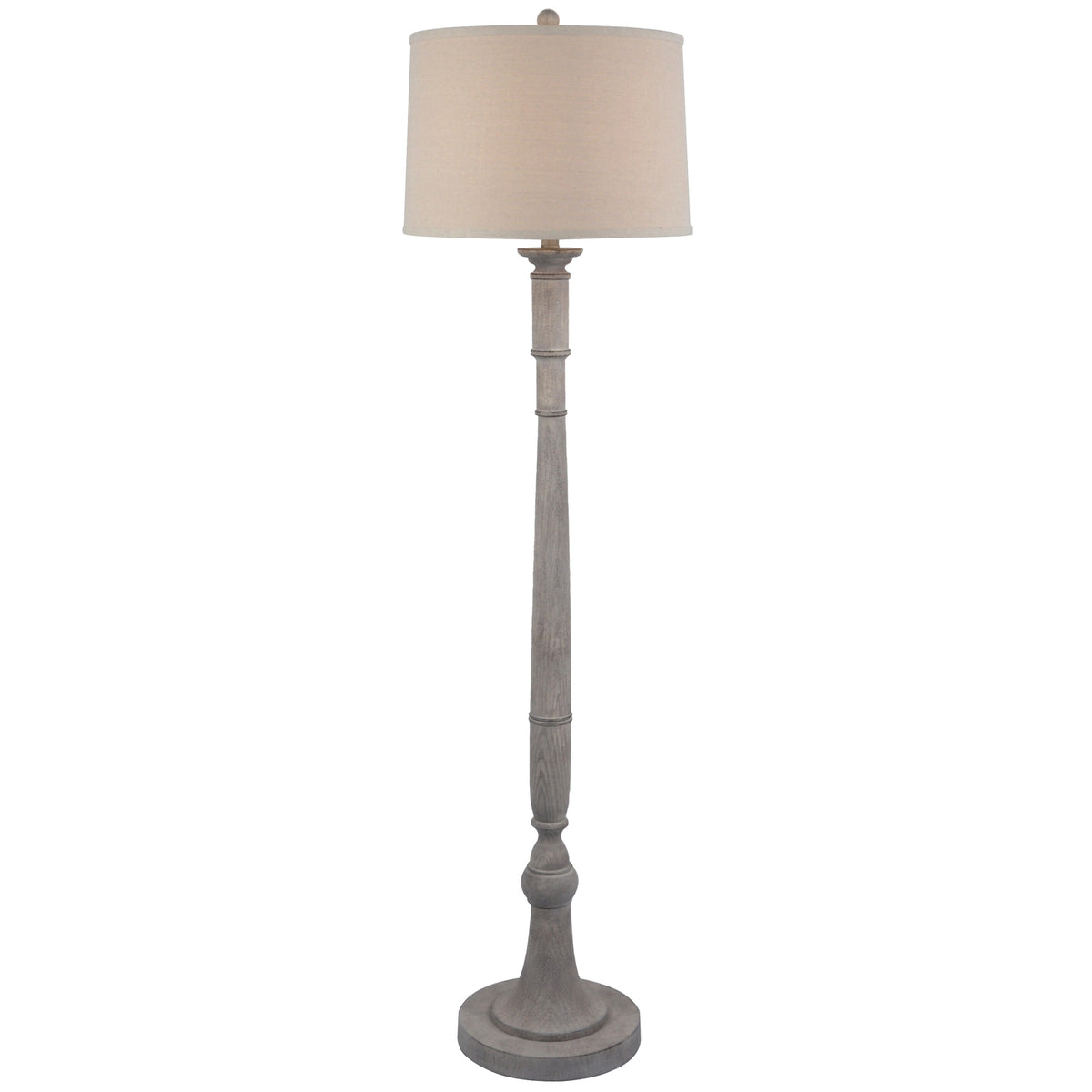 Stella Floor Lamp With Linen Shade - WHITE