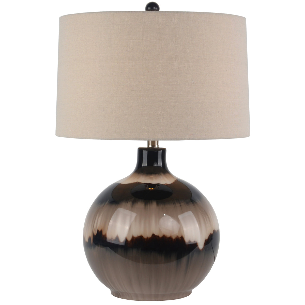 Sepia Shadows Table Lamp With Linen Shade - BROWN