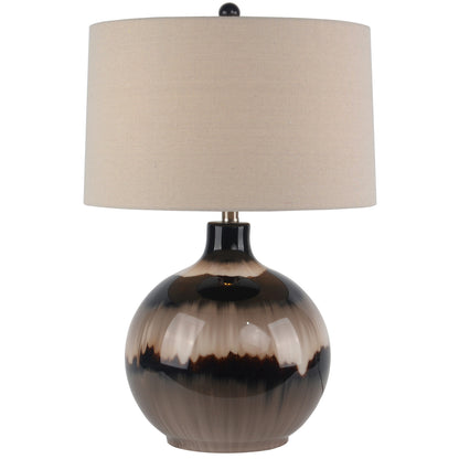Sepia Shadows Table Lamp With Linen Shade - BROWN