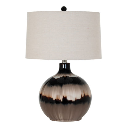 Sepia Shadows Table Lamp With Linen Shade - BROWN