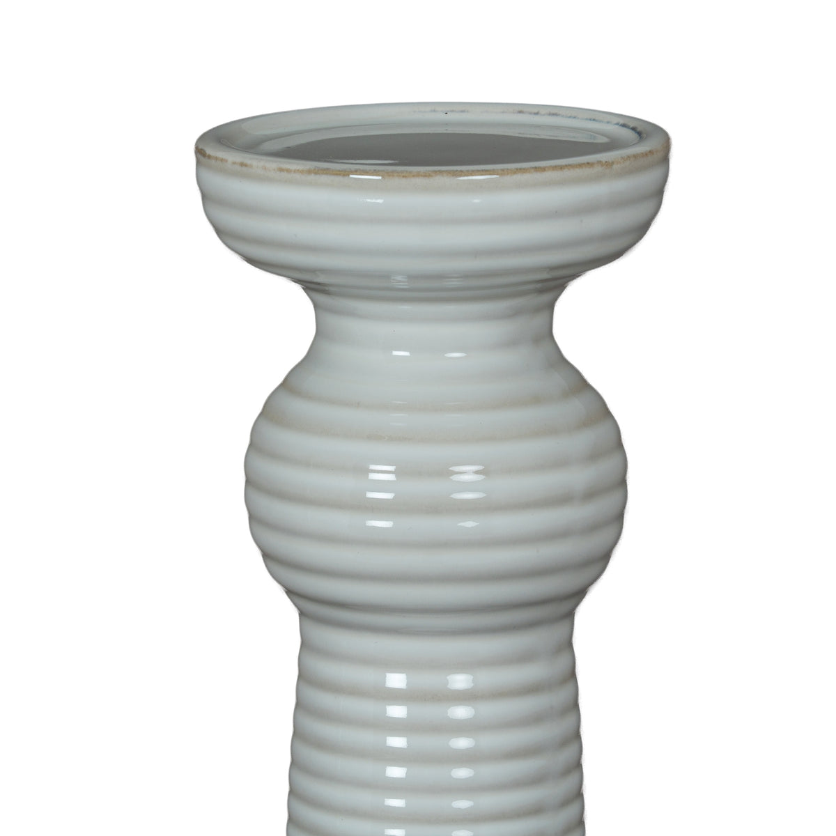Sile Medium Pillar Candle Holder - WHITE