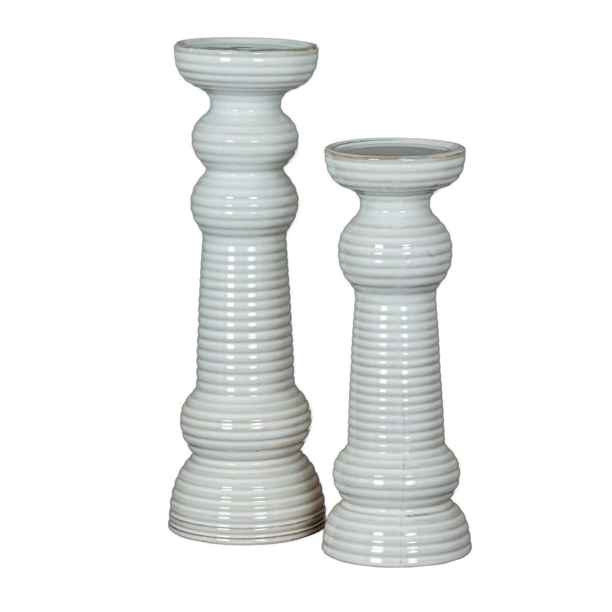 Sile Medium Pillar Candle Holder - WHITE