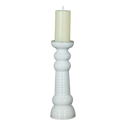Sile Large Pillar Candle Holder - WHITE