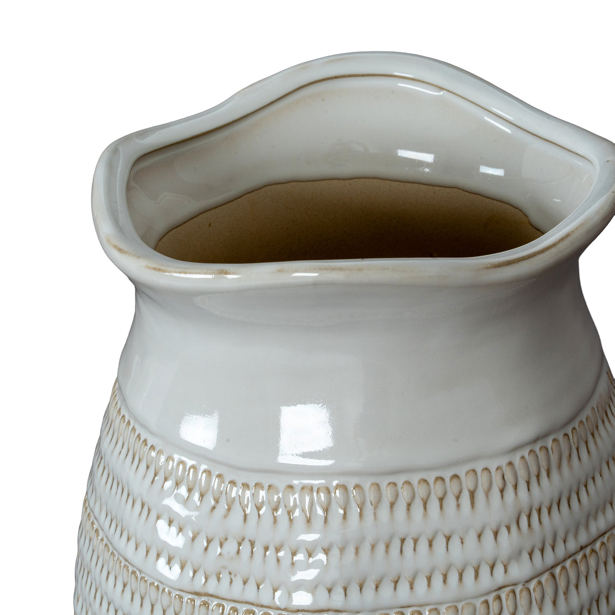 Tava Medium Hewn Vase - WHITE