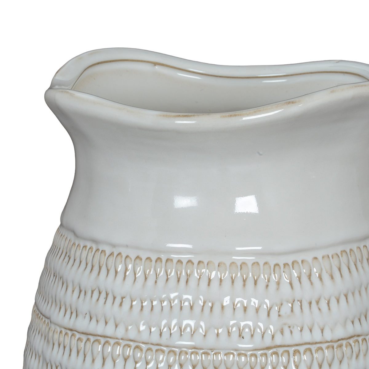 Tava Medium Hewn Vase - WHITE