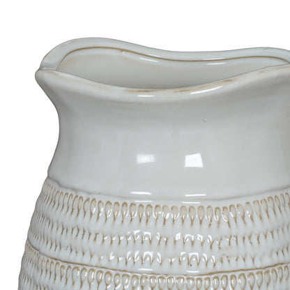 Tava Medium Hewn Vase - WHITE