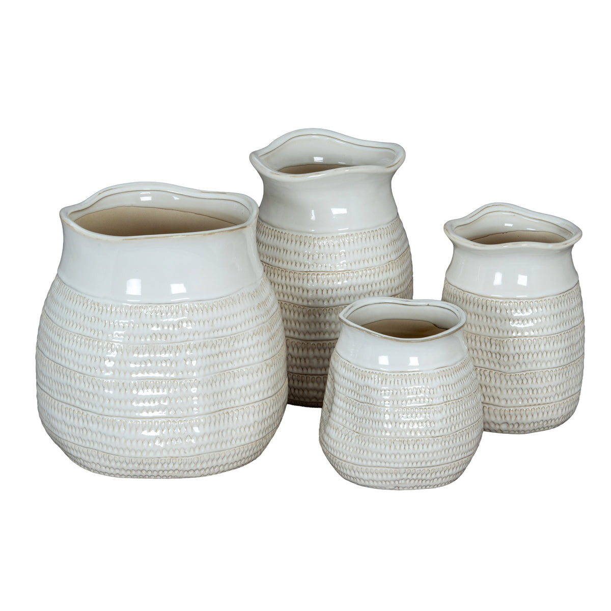 Tava Medium Hewn Vase - WHITE