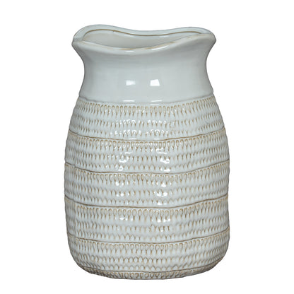 Tava Medium Hewn Vase - WHITE