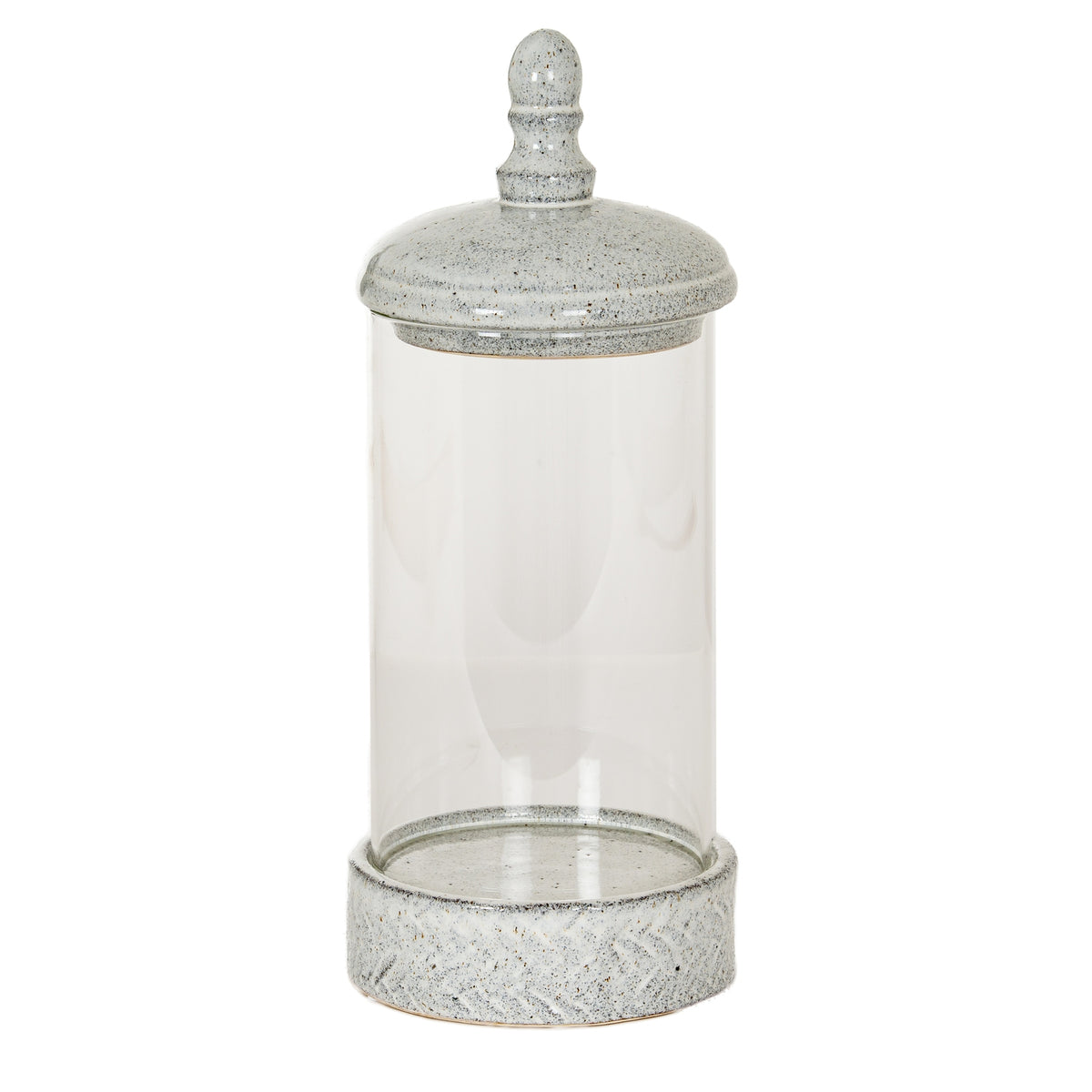 Sona Medium Hurricane Lantern With Lid - WHITE
