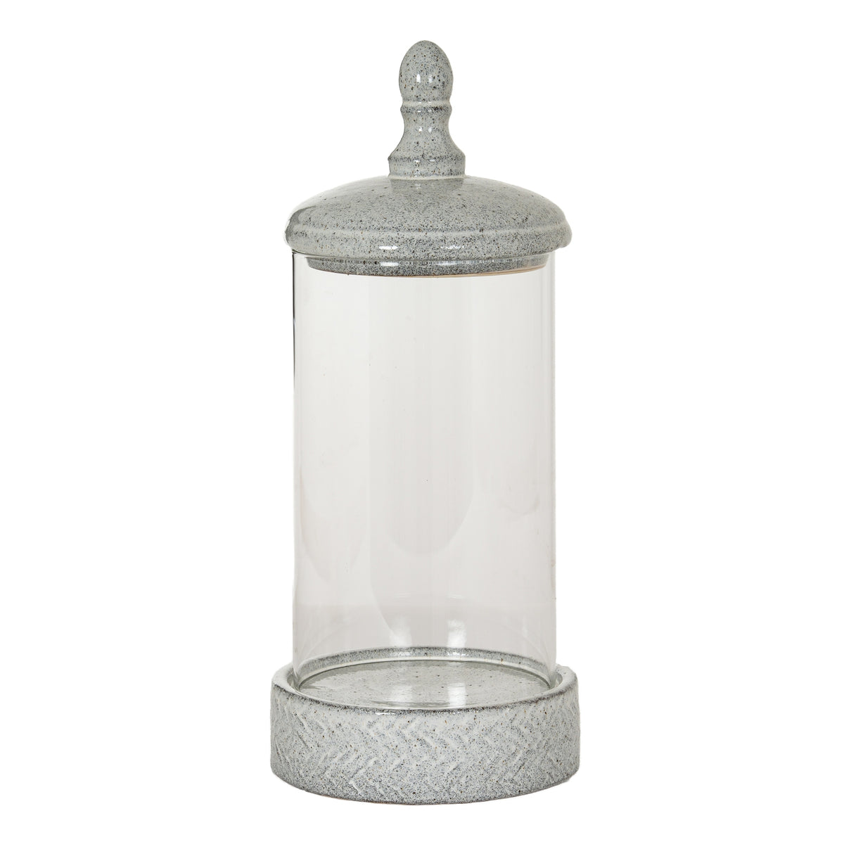 Sona Large Hurricane Lantern With Lid - WHITE