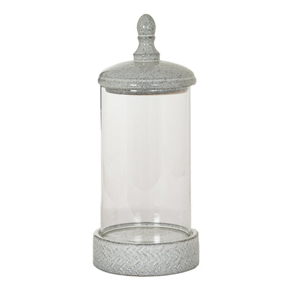 Sona Large Hurricane Lantern With Lid - WHITE