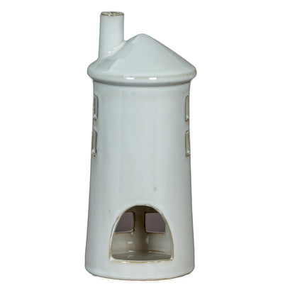 Rhea Large Lighthouse Tealight Holder - WHITE