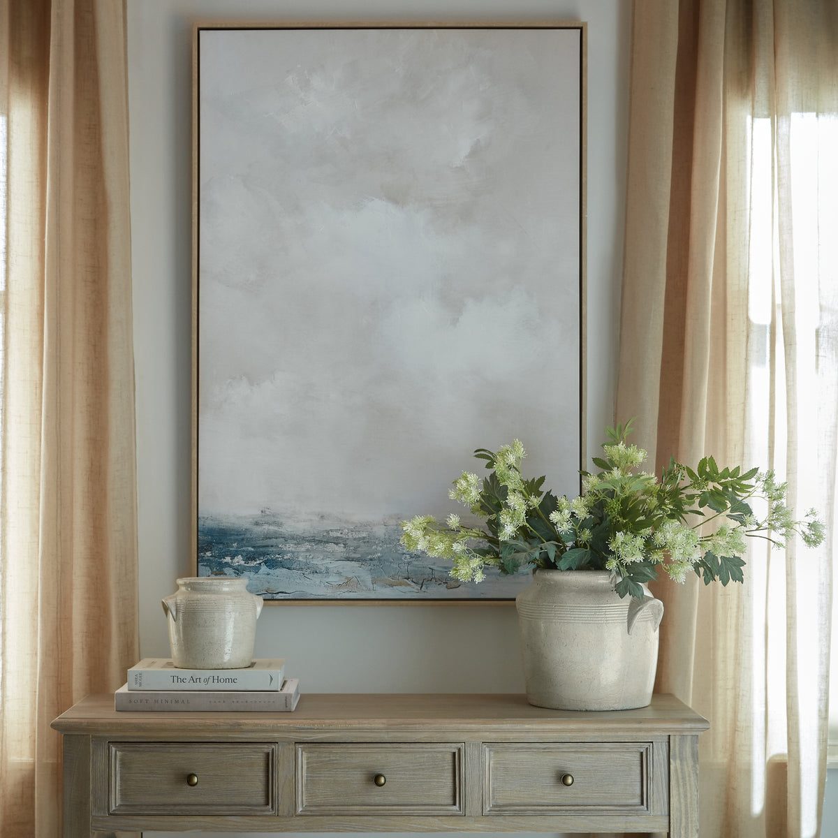 Stratos Hand Painted Canvas In Frame - MULTI-COLOURED