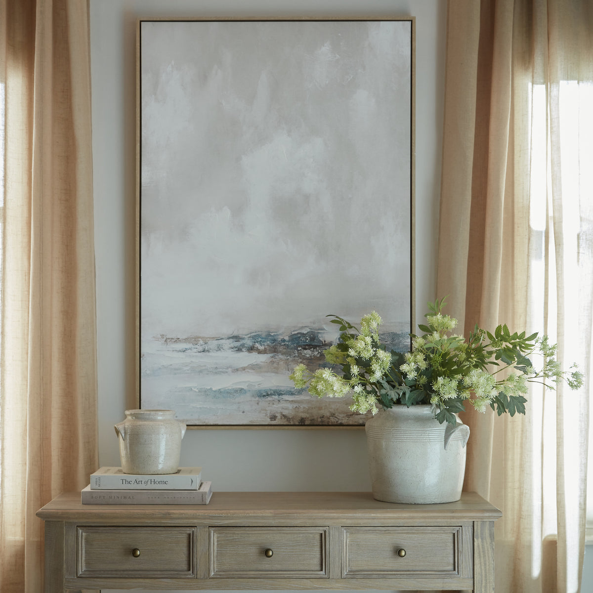 Veydra Hand Painted Canvas In Frame - MULTI-COLOURED