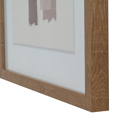 Terran Art Mounted In Wooden Frame - MULTI-COLOURED