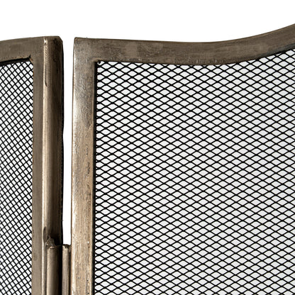 Antiqued Silver Large Fire Screen