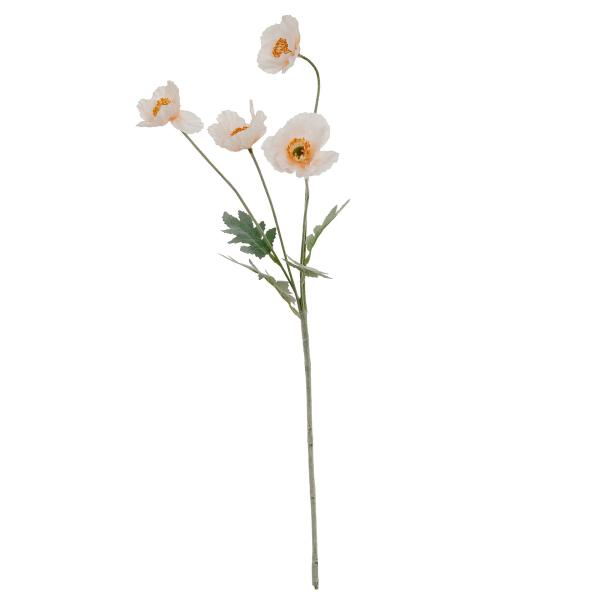 Cream Papaver Poppy Spray - WHITE