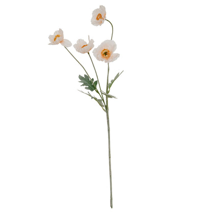 Cream Papaver Poppy Spray - WHITE
