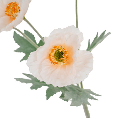 Cream Papaver Poppy Spray - WHITE