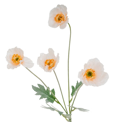 Cream Papaver Poppy Spray - WHITE
