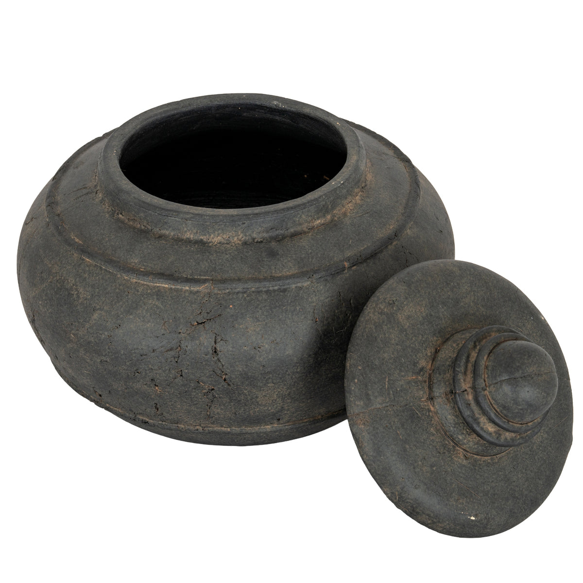 Dusk Medium Pot With Lid - BLACK
