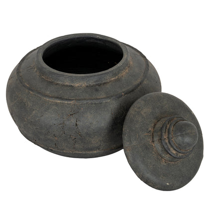 Dusk Medium Pot With Lid - BLACK