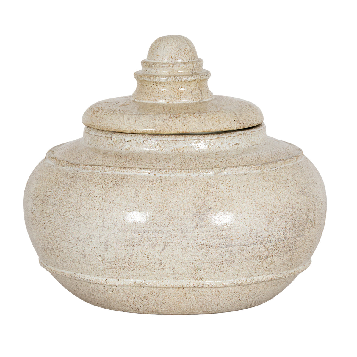 Tarn Collection Large Pot With Lid - WHITE