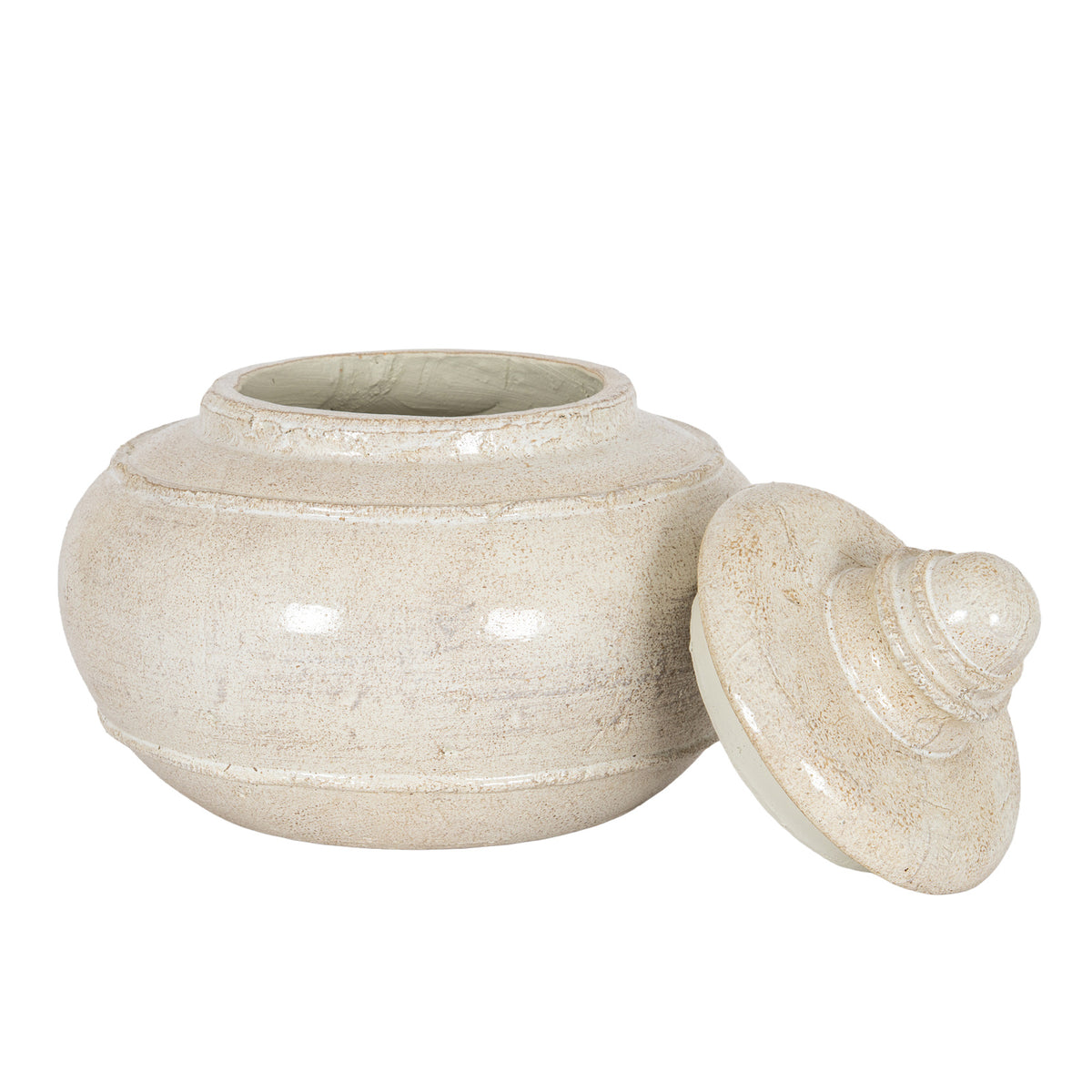 Tarn Collection Large Pot With Lid - WHITE
