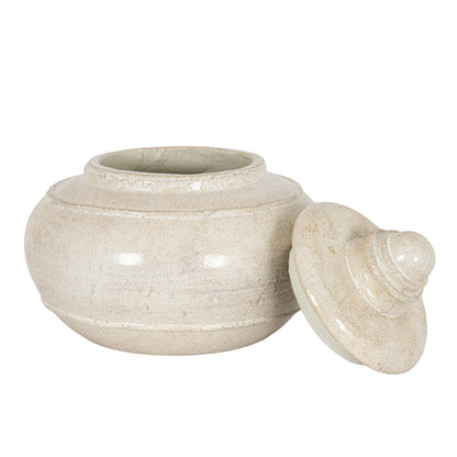 Tarn Collection Large Pot With Lid - WHITE