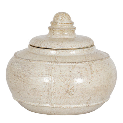 Tarn Collection Medium Pot With Lid - WHITE