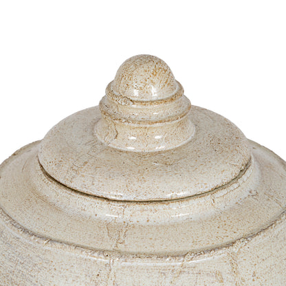 Tarn Collection Medium Pot With Lid - WHITE