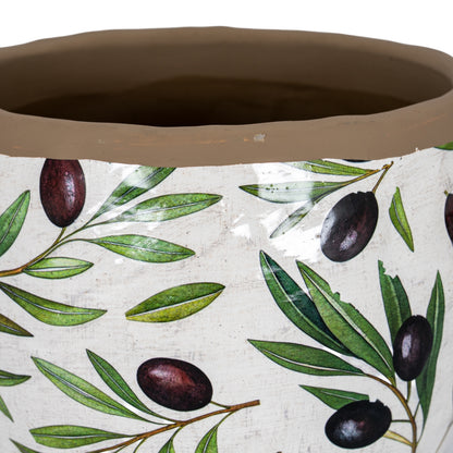Verdal Olive Medium Planter - WHITE