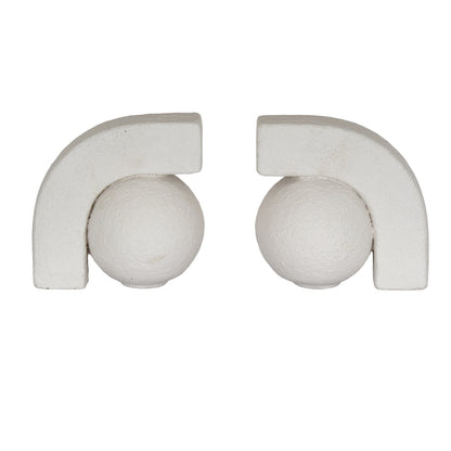 Ashen Book Ends - WHITE