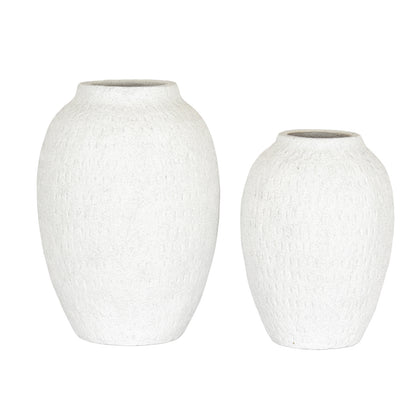 Ashen Large Tall Vase - WHITE