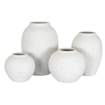 Ashen Large Tall Vase - WHITE