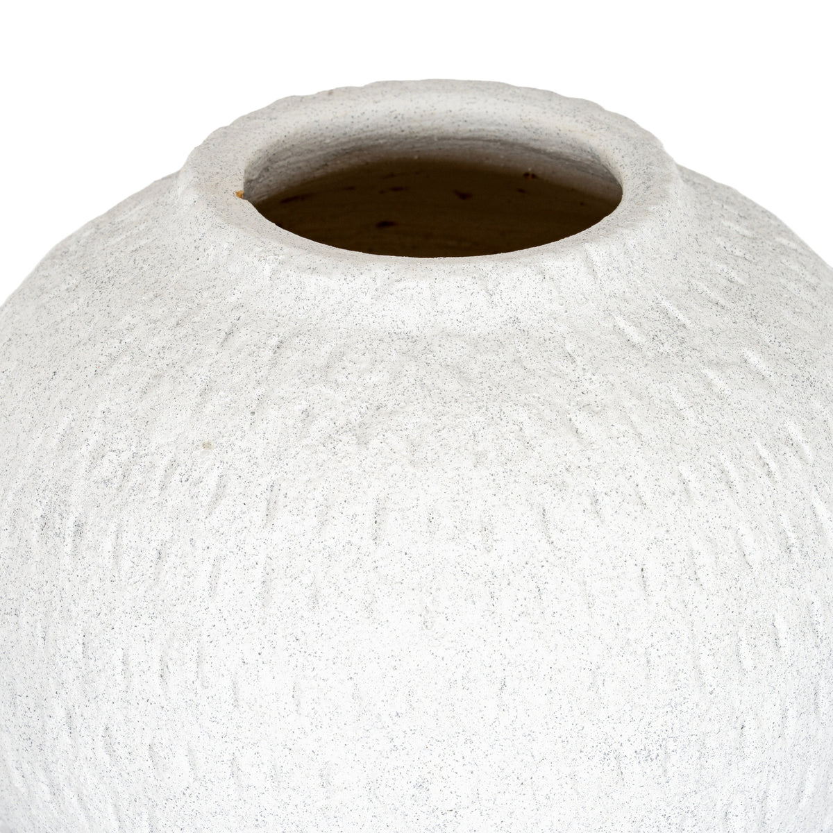 Ashen Large Round Vase - WHITE