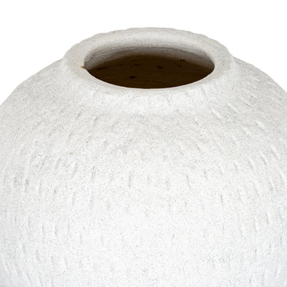 Ashen Large Round Vase - WHITE