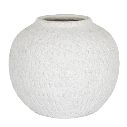 Ashen Large Round Vase - WHITE