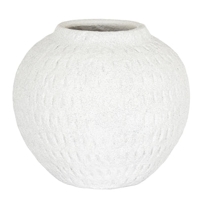 Ashen Medium Round Vase - WHITE