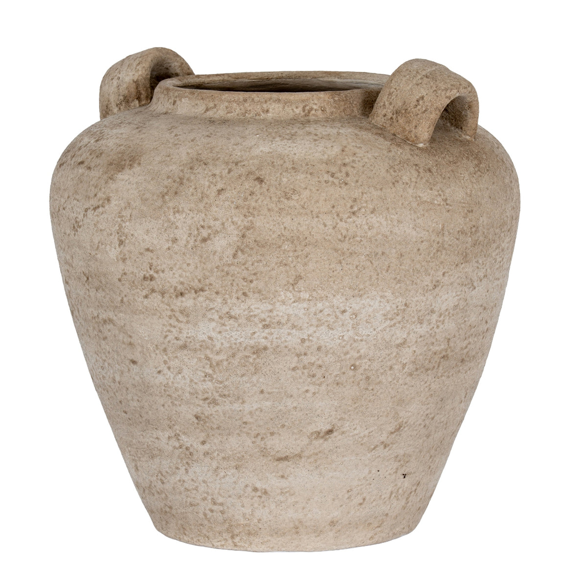 Terra Large Urn Vase With Handles - BROWN