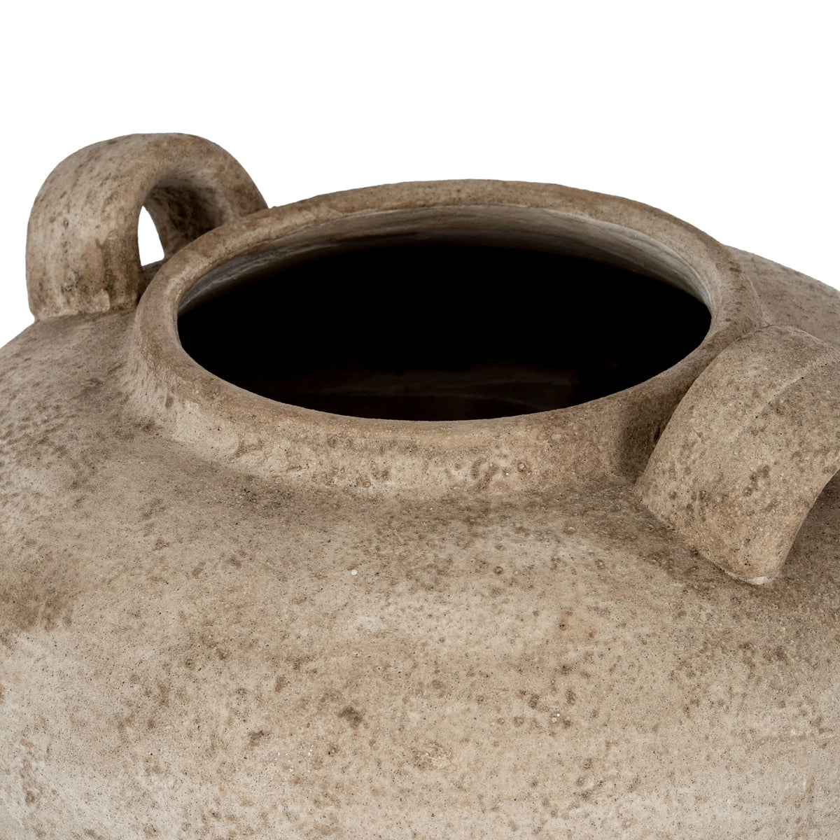Terra Large Urn Vase With Handles - BROWN