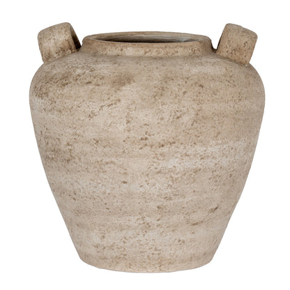 Terra Large Urn Vase With Handles - BROWN