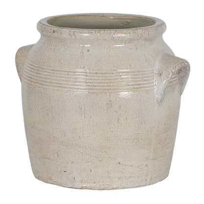 Tarn Collection Medium Pot With Handles - WHITE