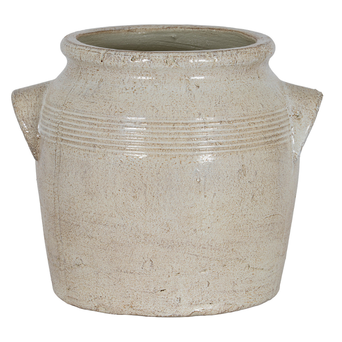 Tarn Collection Medium Pot With Handles - WHITE