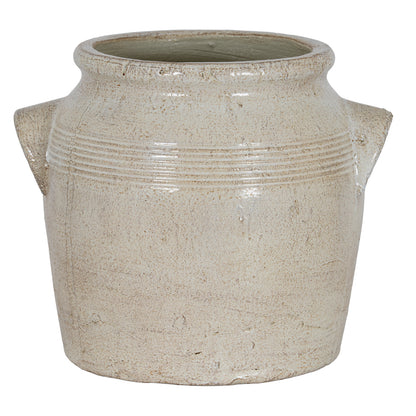 Tarn Collection Medium Pot With Handles - WHITE