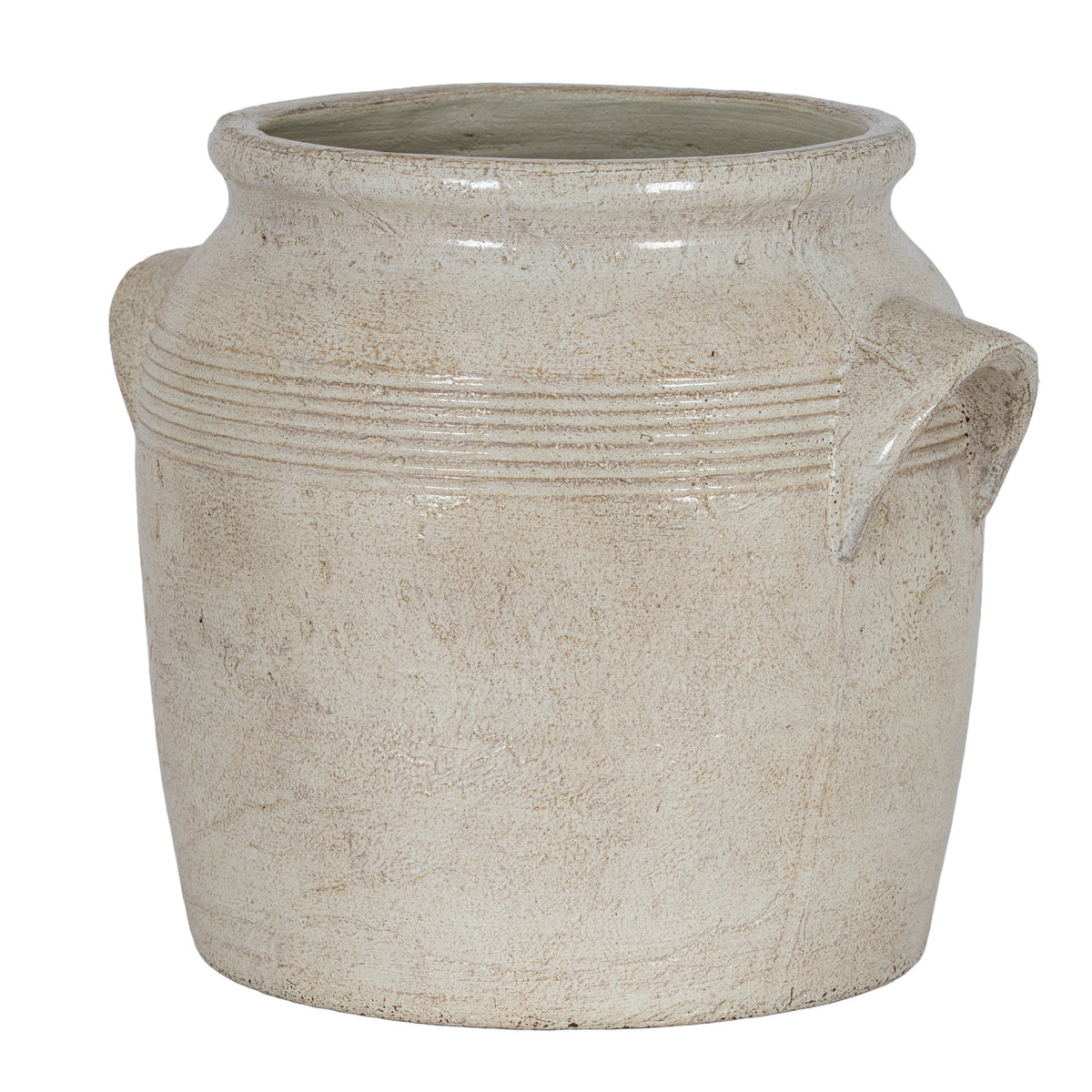 Tarn Collection Small Pot With Handles - WHITE