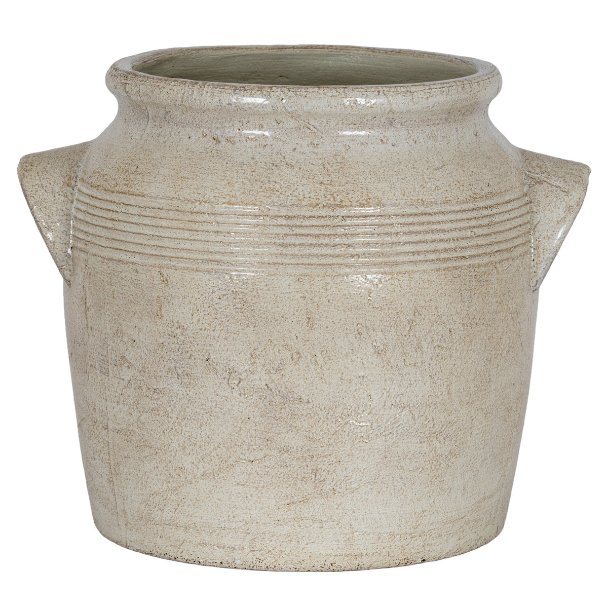 Tarn Collection Small Pot With Handles - WHITE