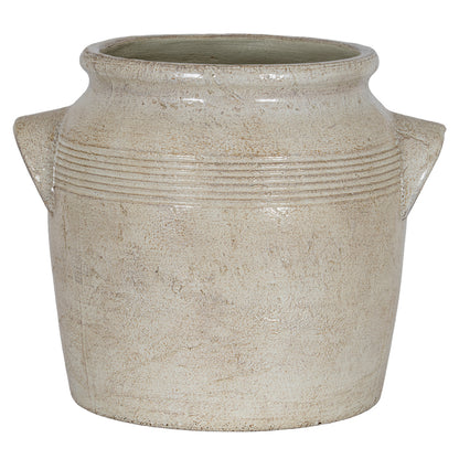 Tarn Collection Small Pot With Handles - WHITE