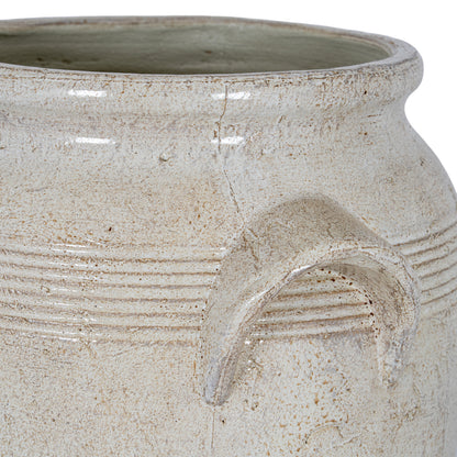 Tarn Collection Small Pot With Handles - WHITE